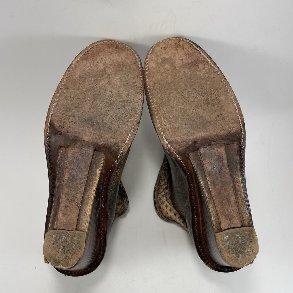 Bed Stu Cobbler Series Womens 9.5 Brown Distressed Leather Wedge Ankle Boots - Picture 6 of 14